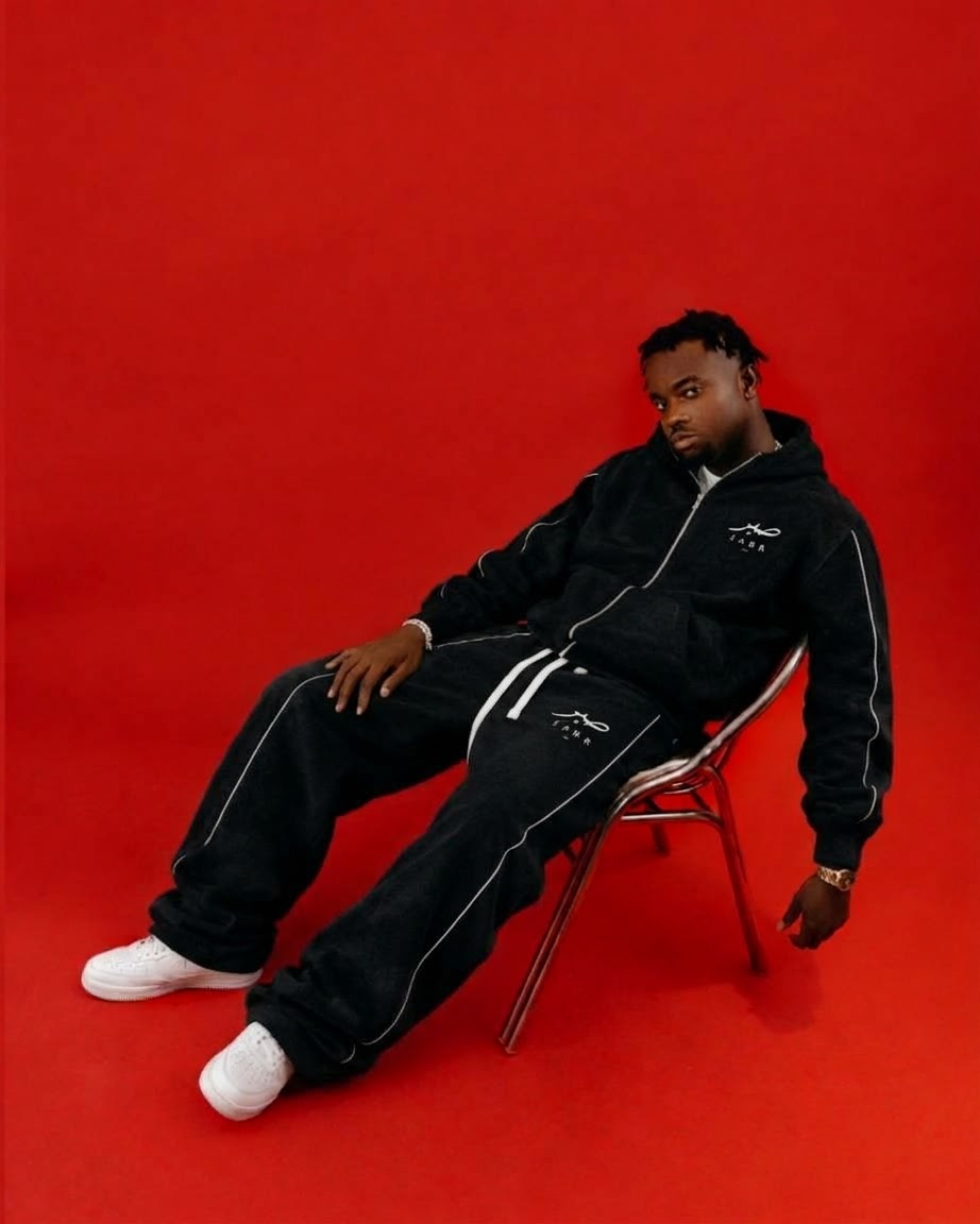 Black SABR tracksuit campaign photo